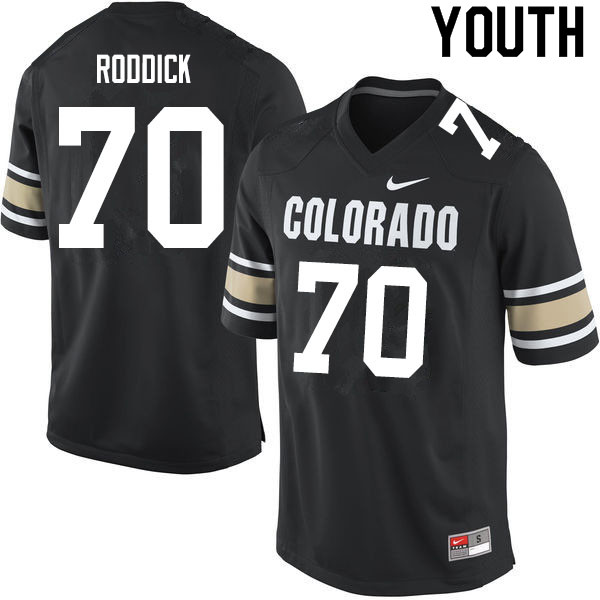 Youth #70 Casey Roddick Colorado Buffaloes College Football Jerseys Sale-Home Black